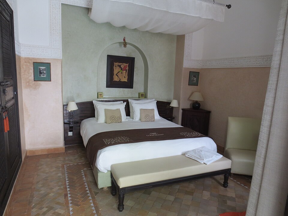 Quarto real de riad em Marrocos